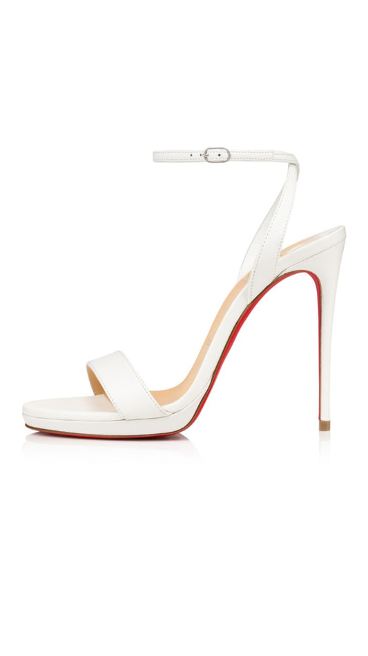 bottom řed white open heels